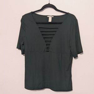 Dark green ribbed shirt